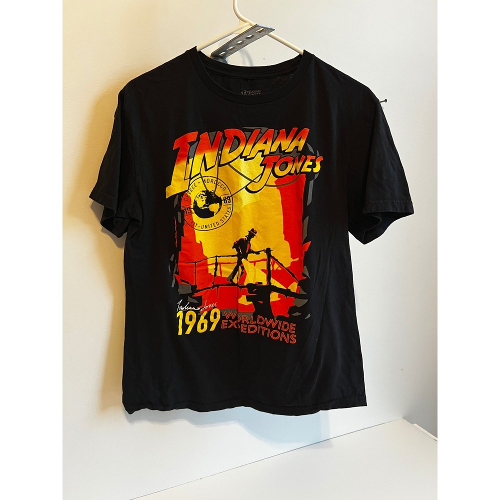 Indiana Jones Worldwide Expeditions 1969 Graphic T-Shirt Black Medium